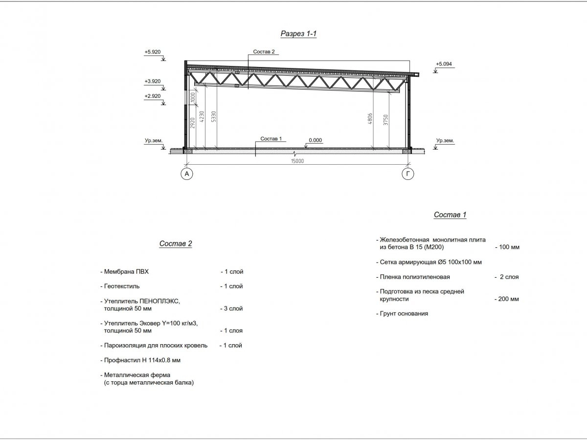 Планировка Магазин из сэндвич панелей с холодным складом -  фото 2