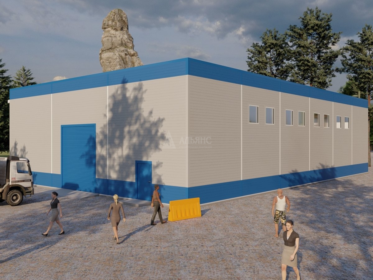3D визуализация Склад-ангар готовой продукции из сэндвич-панелей - фото 13