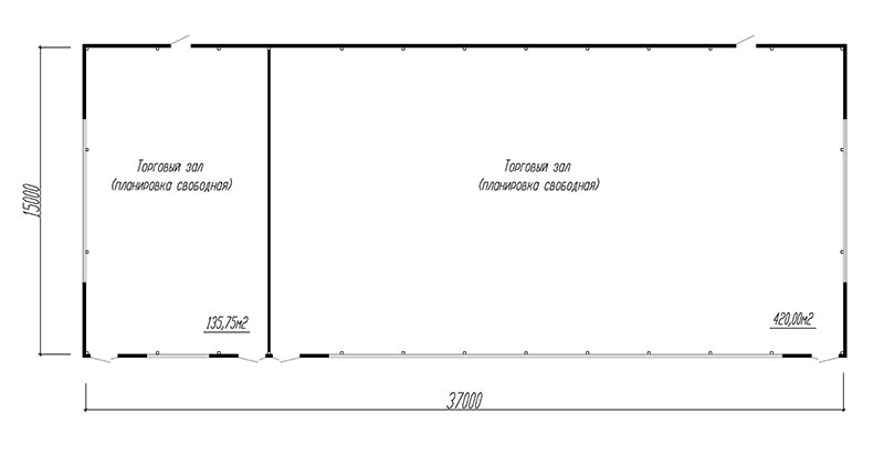 Планировка Проект торгового центра из сэндвич-панелей -  фото 1